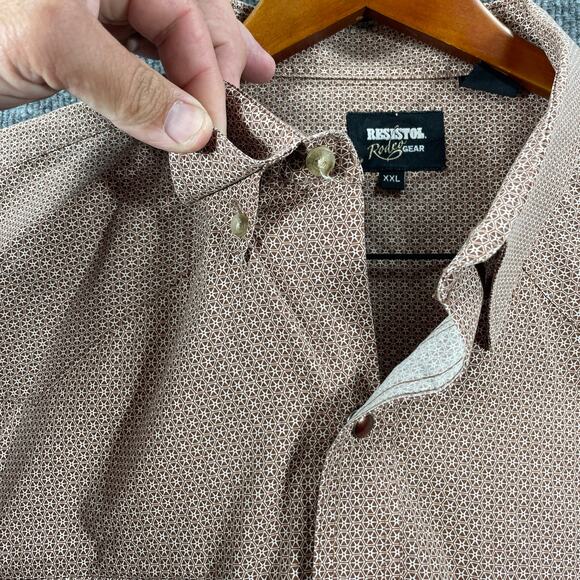 Resistol Rodeo Gear Pearl Snap Shirt Men's XXL Beige Geometric Allover Sawtooth - Picture 7 of 13